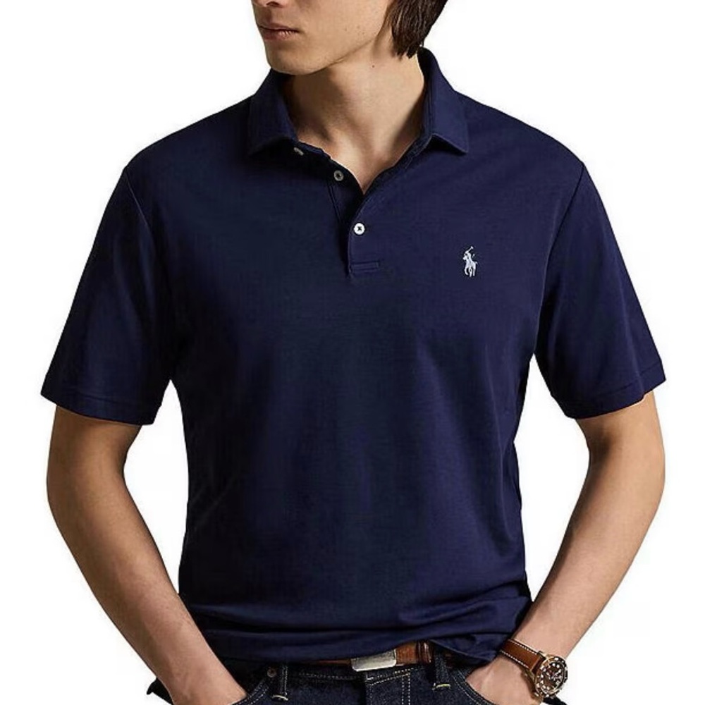 Polo Ralph Lauren Classic Fit Short Sleeve Polo Shirt | Navy Blue | Size Large